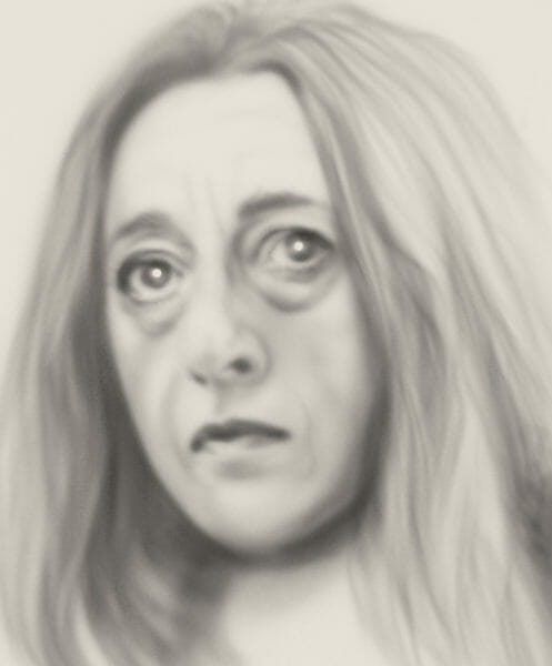 Tapetum Lucidum - (Virginie Despentes)) - 2019 - watercolor on Arches paper - 65 x 56 cm