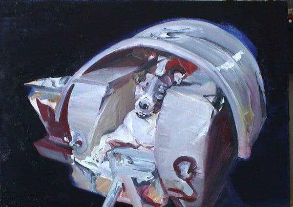Poor Laika - oil on canvas - 1998 - 50 x 70 cm